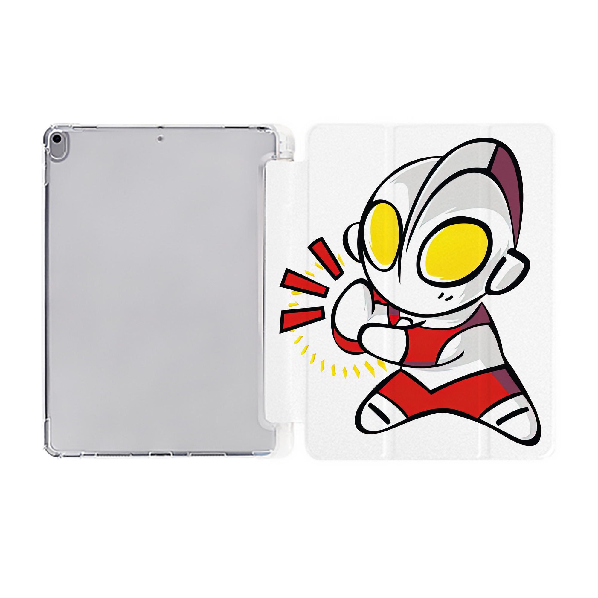（画像用） ウルトラマン Ultraman IPad ケース ペン収納付き 三つ折りスタンド PUレザー×シリコン 対応機種9.5/10.5/10.9インチ